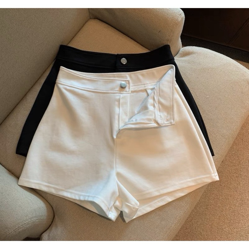 Combo 2 Quần Short Nữ Umi Đẹp Lưng Cạp Cao Ôm Tôn Dáng,Quần Sọt Đùi Ngắn Nâng V3,Hack Dáng,2 Màu Đen,Trắng-M60-QNTSHOPP